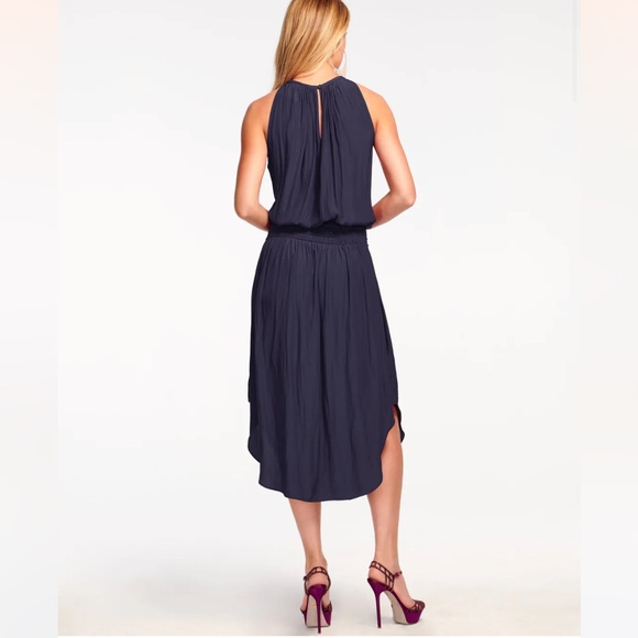 Ramy Brook Navy Audrey Midi Dress Medium - Picture 3 of 6